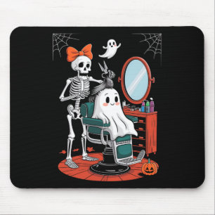 Halloween Skeleton Friseur Frisör Mousepad
