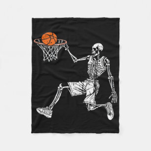 Halloween Skeleton Fun Bysketbyll Team Player Slam Fleecedecke