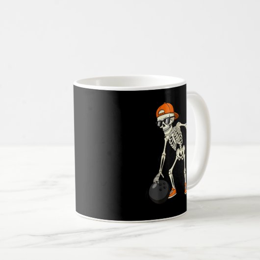 Halloween Skeleton Funny Bowling Lovers For Teens  Kaffeetasse (VorderseiteRechts)