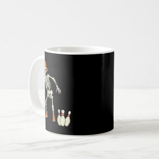 Halloween Skeleton Funny Bowling Lovers For Teens Kaffeetasse (Vorderseite Links)