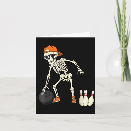 Halloween Skeleton Funny Bowling Lovers For Teens Karte (Vorderseite)