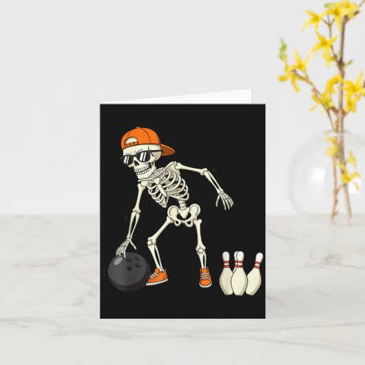 Halloween Skeleton Funny Bowling Lovers For Teens  Karte (Gelbe Blume)