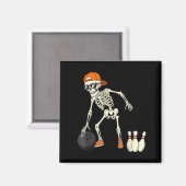 Halloween Skeleton Funny Bowling Lovers For Teens Magnet (Vorderseite/Rückseite)