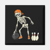 Halloween Skeleton Funny Bowling Lovers For Teens Magnet (Vorne)