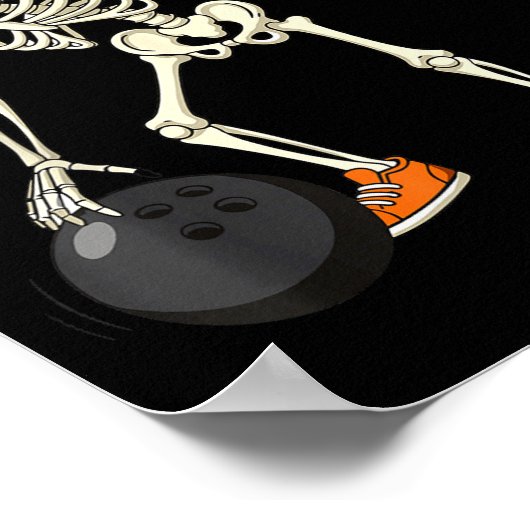 Halloween Skeleton Funny Bowling Lovers For Teens Poster (Ecke)