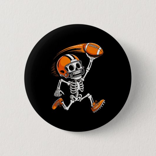 Halloween Skeleton Funny Football Shirt For Teens  Button (Vorderseite)
