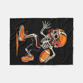 Halloween Skeleton Funny Football Shirt For Teens Fleecedecke (Vorderseite (Horizontal))