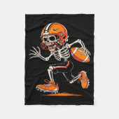 Halloween Skeleton Funny Football Shirt For Teens Fleecedecke (Vorderseite)