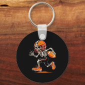 Halloween Skeleton Funny Football Shirt For Teens Schlüsselanhänger (Vorderseite)