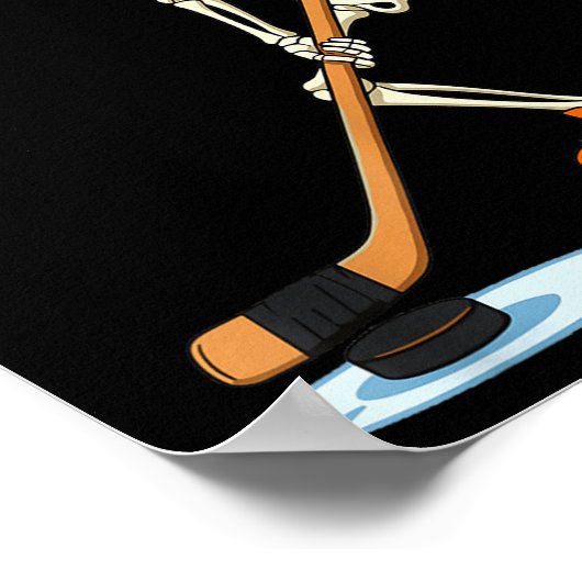 Halloween Skeleton Funny Hockey For Boys Teens Men Poster (Ecke)