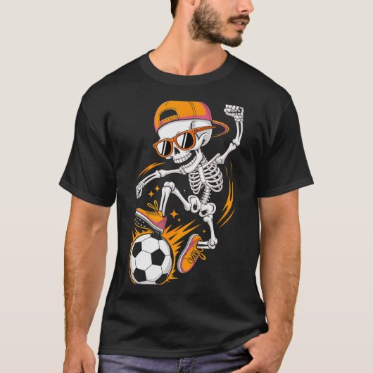 Halloween Skeleton Funny Soccer Shirt For Teens Bo (Vorderseite)