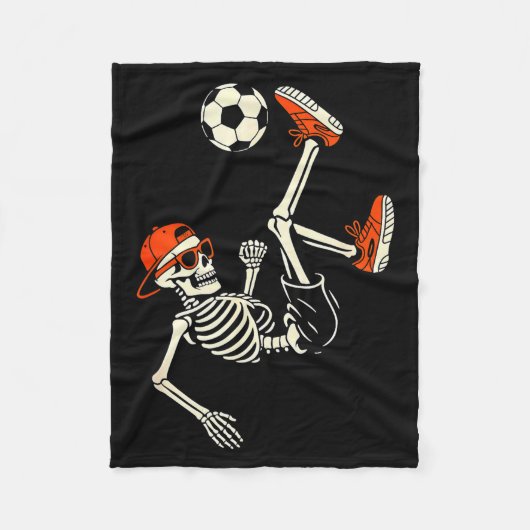 Halloween Skeleton Funny Soccer Shirt For Teens Bo Fleecedecke (Vorderseite)