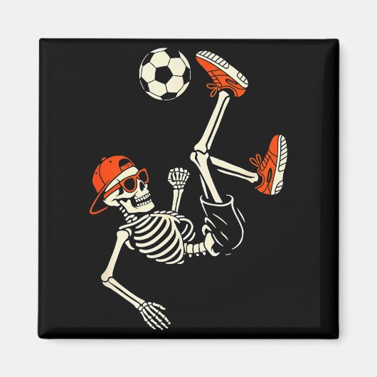 Halloween Skeleton Funny Soccer Shirt For Teens Bo Magnet (Vorne)