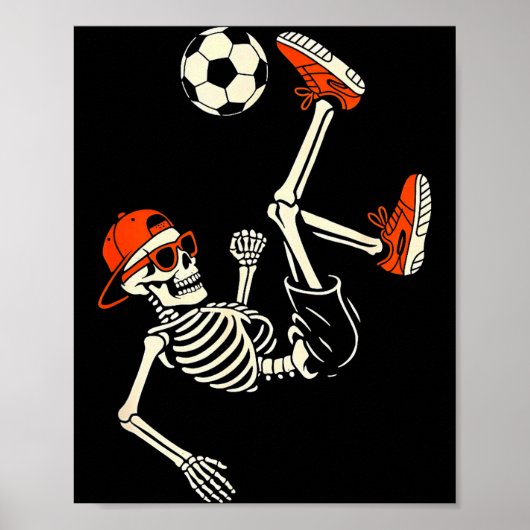 Halloween Skeleton Funny Soccer Shirt For Teens Bo Poster (Vorne)