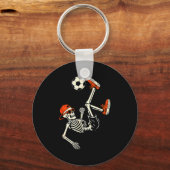 Halloween Skeleton Funny Soccer Shirt For Teens Bo Schlüsselanhänger (Vorderseite)