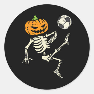 Halloween Skeleton Fußball Kostüm Junge Kind Runder Aufkleber