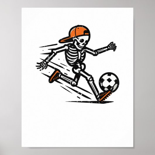 Halloween Skeleton Fußball-Kostüm Männer Poster (Vorne)