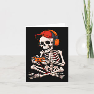 Halloween Skeleton Gamer Funny Video Gaming Boys m Karte