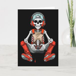 Halloween Skeleton Gamer Funny Video Gaming Boys m Karte