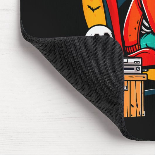 Halloween Skeleton Gamer Funny Video Gaming Hallow Mousepad (Ecke)