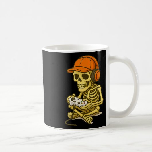 Halloween Skeleton Gamer Gamer Boys Men Kid Kaffeetasse (Rechts)