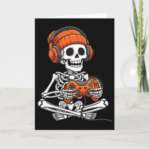 Halloween Skeleton Gamer Gamer Boys Men Kid Karte