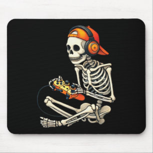Halloween Skeleton Gamer Gamer Boys Men Kid Mousepad