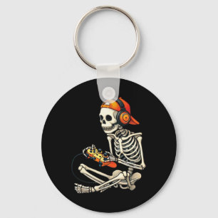 Halloween Skeleton Gamer Gamer Boys Men Kid Schlüsselanhänger
