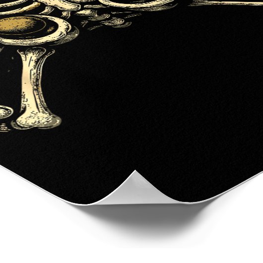 Halloween Skeleton Gamer Gaming Controller Costume Poster (Ecke)