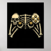 Halloween Skeleton Gamer Gaming Controller Costume Poster (Vorne)