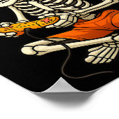 Halloween Skeleton Gamer Gaming Funny Gaming Poster (Ecke)