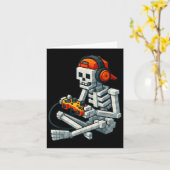 Halloween Skeleton Gamer Pixel Video Gaming Boys M Karte (Gelbe Blume)
