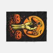 Halloween Skeleton Gamer Video Gaming Controller B Fleecedecke (Vorderseite (Horizontal))