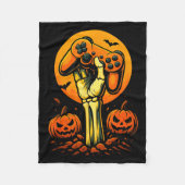 Halloween Skeleton Gamer Video Gaming Controller B Fleecedecke (Vorderseite)