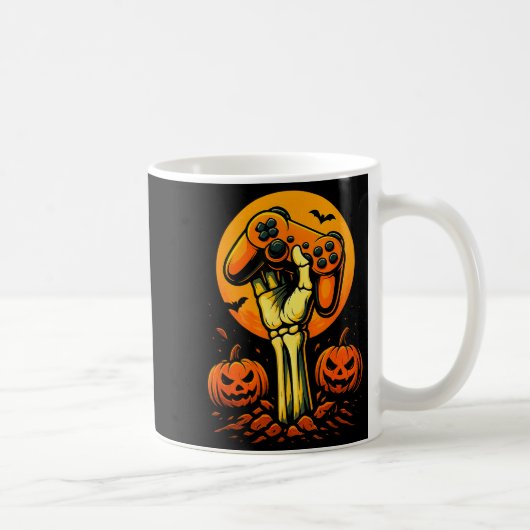 Halloween Skeleton Gamer Video Gaming Controller B Kaffeetasse (Rechts)