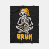 Halloween Skeleton Gamer Video Gaming Funny Skelet Fleecedecke (Vorderseite)