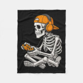 Halloween Skeleton Gamer Video Gaming Funny Skelet Fleecedecke (Vorderseite)