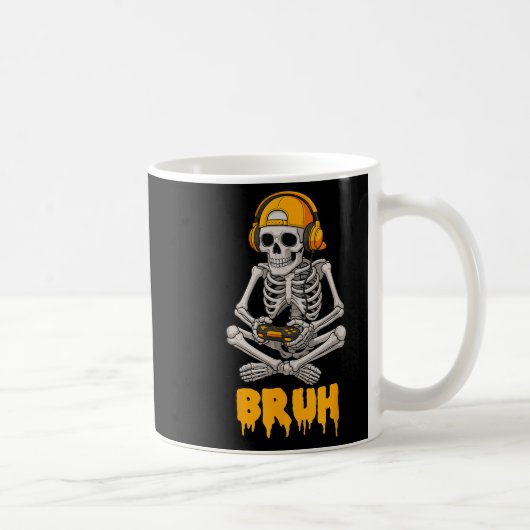 Halloween Skeleton Gamer Video Gaming Funny Skelet Kaffeetasse (Rechts)