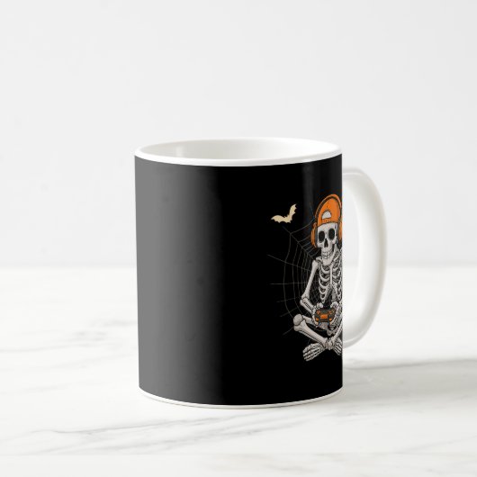 Halloween Skeleton Gamer Video Gaming Funny Skelet Kaffeetasse (VorderseiteRechts)