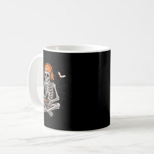 Halloween Skeleton Gamer Video Gaming Funny Skelet Kaffeetasse (Vorderseite Links)