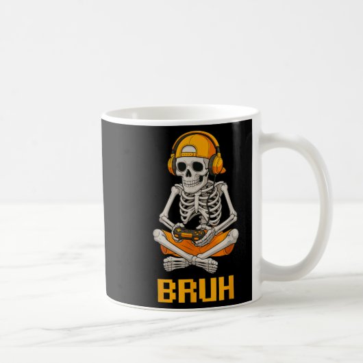 Halloween Skeleton Gamer Video Gaming Funny Skelet Kaffeetasse (Rechts)