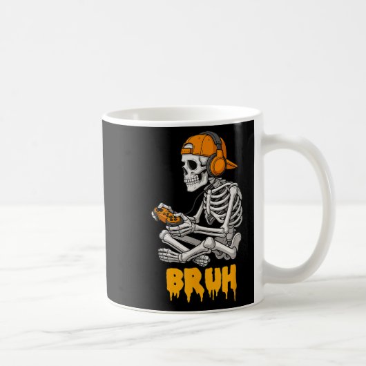 Halloween Skeleton Gamer Video Gaming Funny Skelet Kaffeetasse (Rechts)