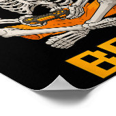 Halloween Skeleton Gamer Video Gaming Funny Skelet Poster (Ecke)