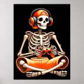 Halloween Skeleton Gamer Video Gaming Liebhaber Poster (Vorne)