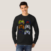 Halloween Skeleton Gaming Controller Zombie Mummy T-Shirt (Vorne ganz)