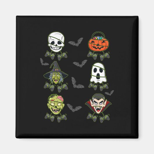 Halloween Skeleton Gaming Witch Vampire Zombie Boy Magnet (Vorne)