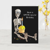 Halloween Skeleton Geburtstag Karte (Gelbe Blume)