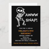 Halloween Skeleton Geburtstagseinladung Einladung (Vorne/Hinten)