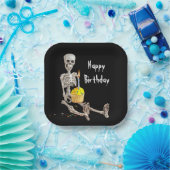 Halloween Skeleton Geburtstagskupcake auf schwarz Pappteller (Party)