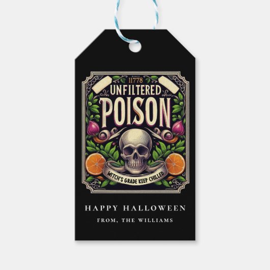 Halloween Skeleton Gift Apotheke Gothic Geschenkanhänger (Vorderseite)